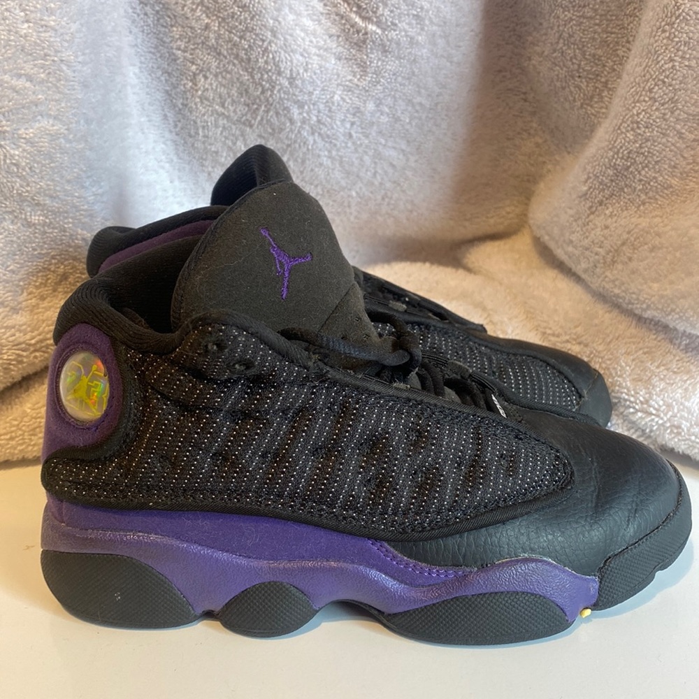 Jordan 13 black and purple size 13c like new